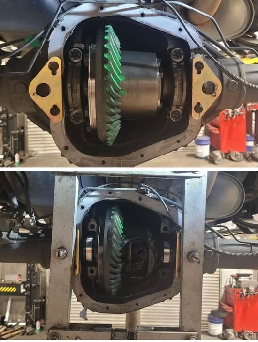 4Link4WD case spreader adapters being used on Ford Sterling 10.5 rear differential.