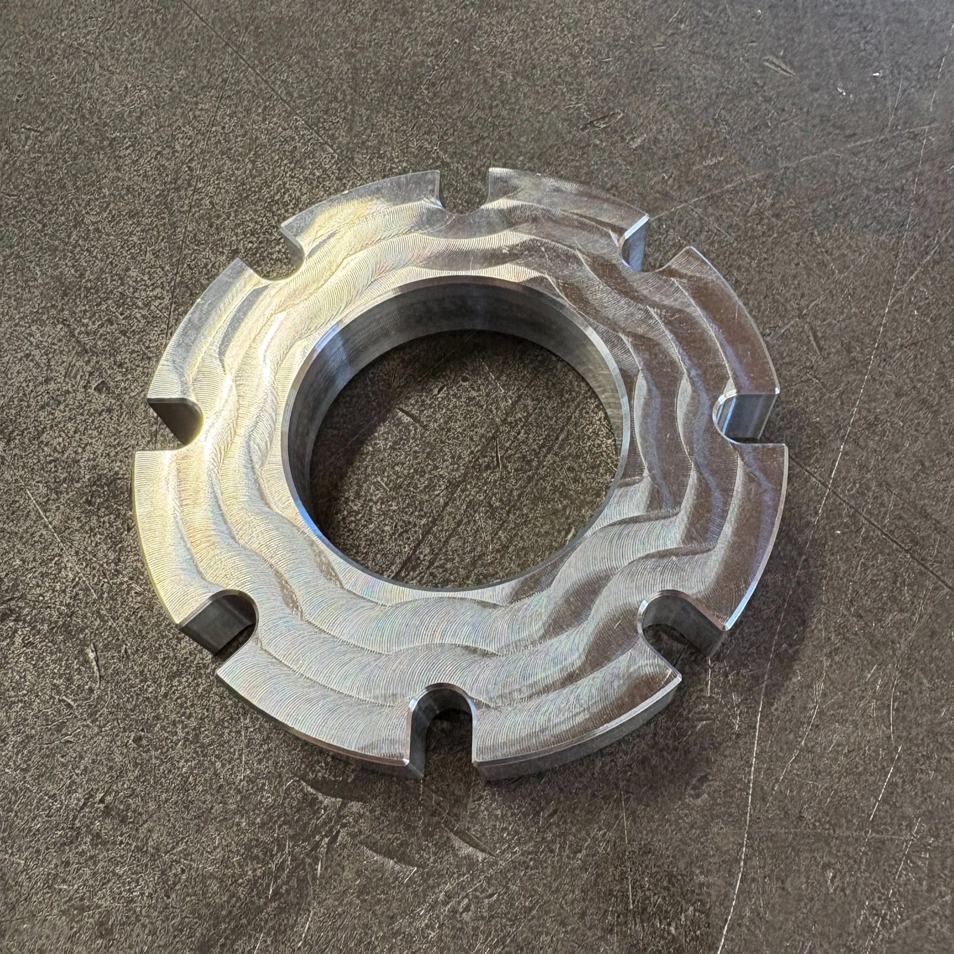 The tough billet aluminum 4Link4WD spacer / adapter for use with JK and JL pinion yokes. 