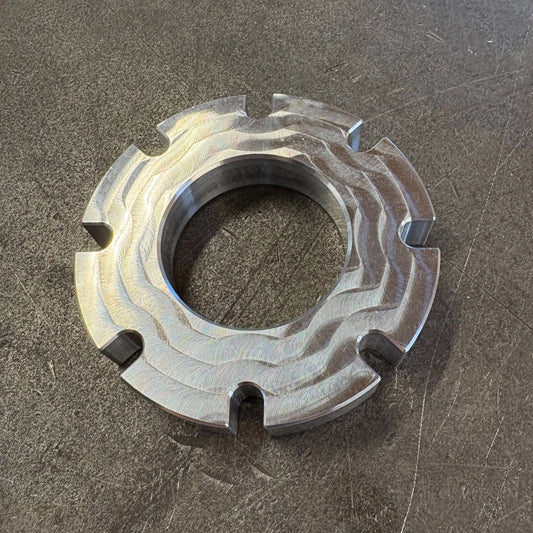 The tough billet aluminum 4Link4WD spacer / adapter for use with JK and JL pinion yokes. 