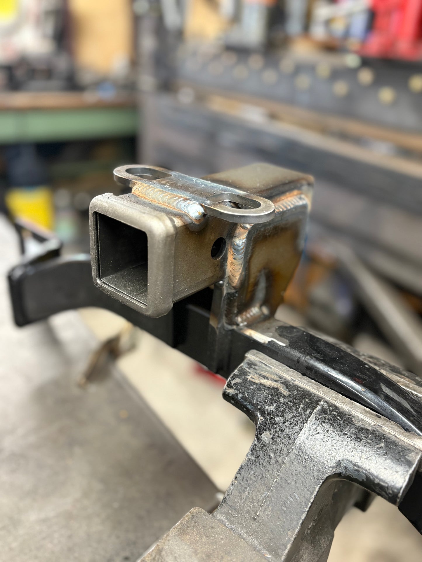 Curt hitch upgrade to 2" receiver with heavy duty bracing. 