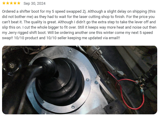 Jeep ZJ 5-Speed Swap Inner Dust Boot Kit (1993–1998, AX15 / NV3500 Conversion)